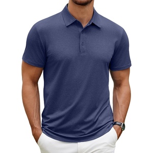image:imageCOOFANDY Mens Polo Shirt Golf Quick Dry Performance Short Sleeve Moisture Wicking Athletic Polo Collared Tennis TShirtPure Blue