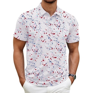 image:imageCOOFANDY Mens Polo Shirt Golf Quick Dry Performance Short Sleeve Moisture Wicking Athletic Polo Collared Tennis TShirtWhite Paint Splatter