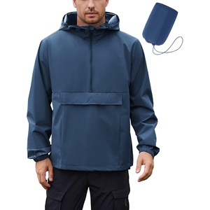 image:imageCOOFANDY Mens Rain Jacket Waterproof Lightweight Packable Raincoat Pullover Windbreaker With Hood For Hiking RunningNavy Blue