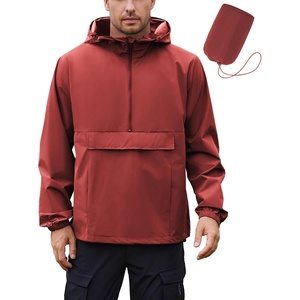 image:imageCOOFANDY Mens Rain Jacket Waterproof Lightweight Packable Raincoat Pullover Windbreaker With Hood For Hiking RunningWine Red