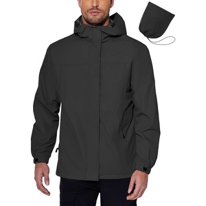 image:imageCOOFANDY Mens Rain Jacket Waterproof With Hood Lightweight Packable Shell Raincoat Windbreaker For Cycling Golf Travel1black