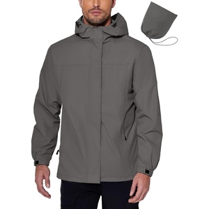 image:imageCOOFANDY Mens Rain Jacket Waterproof With Hood Lightweight Packable Shell Raincoat Windbreaker For Cycling Golf TravelGrey