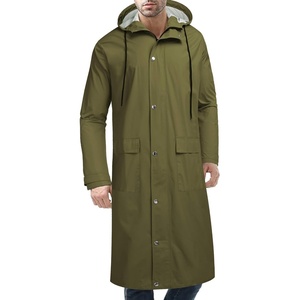 image:imageCOOFANDY Mens Rain Jacket with Hood Waterproof Lightweight Active Long RaincoatArmy Green