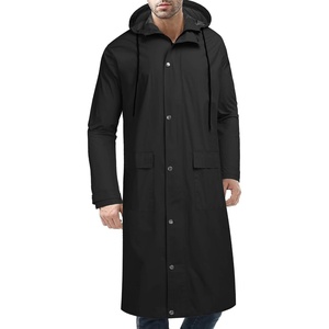 image:imageCOOFANDY Mens Rain Jacket with Hood Waterproof Lightweight Active Long RaincoatBlack