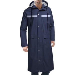 image:imageCOOFANDY Mens Rain Jacket with Hood Waterproof Lightweight Active Long RaincoatBluereflective Strip