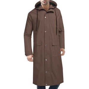 image:imageCOOFANDY Mens Rain Jacket with Hood Waterproof Lightweight Active Long RaincoatBrown
