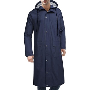image:imageCOOFANDY Mens Rain Jacket with Hood Waterproof Lightweight Active Long RaincoatNavy Blue