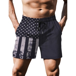 image:imageCOOFANDY Mens Running Athletic Shorts 5 Inch 2 Pack Gym Workout Shorts Fitted Exercise Hiking Shorts with Zipper PocketBlack American Flag