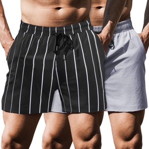 image:imageCOOFANDY Mens Running Athletic Shorts 5 Inch 2 Pack Gym Workout Shorts Fitted Exercise Hiking Shorts with Zipper PocketBlack StripesGrey