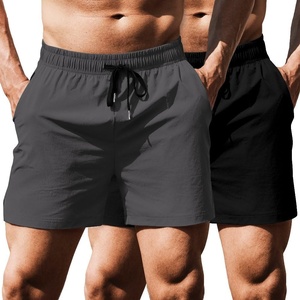 image:imageCOOFANDY Mens Running Athletic Shorts 5 Inch 2 Pack Gym Workout Shorts Fitted Exercise Hiking Shorts with Zipper PocketBlackDark Grey