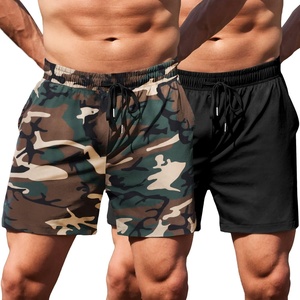 image:imageCOOFANDY Mens Running Athletic Shorts 5 Inch 2 Pack Gym Workout Shorts Fitted Exercise Hiking Shorts with Zipper PocketCamo ArmyBlack