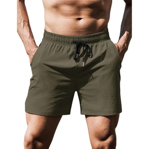 image:imageCOOFANDY Mens Running Athletic Shorts 5 Inch 2 Pack Gym Workout Shorts Fitted Exercise Hiking Shorts with Zipper PocketDark Green