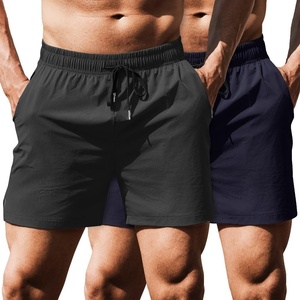 image:imageCOOFANDY Mens Running Athletic Shorts 5 Inch 2 Pack Gym Workout Shorts Fitted Exercise Hiking Shorts with Zipper PocketDark GreyNavy Blue