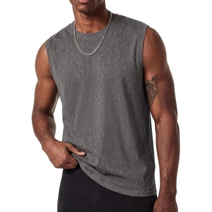image:imageCOOFANDY Mens Sleeveless Shirts Cotton Workout Tank Tops Muscle Cut Off Shirt Summer Beach Casual Washed TeeDark Gray