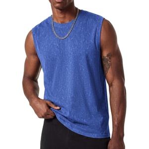 image:imageCOOFANDY Mens Sleeveless Shirts Cotton Workout Tank Tops Muscle Cut Off Shirt Summer Beach Casual Washed TeeLight Blue