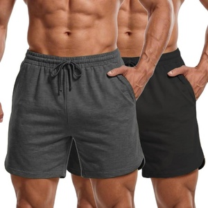 image:imageCOOFANDY Mens Sweat Shorts 2 Pack 7 Gym Workout Drawstring Jogger Shorts with PocketsDark GrayBlack