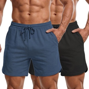 image:imageCOOFANDY Mens Sweat Shorts 2 Pack 7 Gym Workout Drawstring Jogger Shorts with PocketsNavy BlueBlack