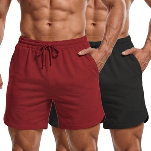image:imageCOOFANDY Mens Sweat Shorts 2 Pack 7 Gym Workout Drawstring Jogger Shorts with PocketsWine RedBlack