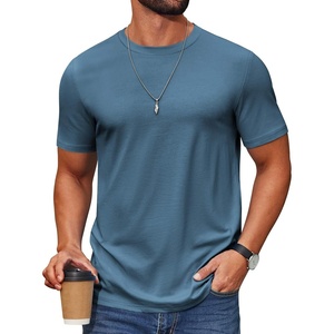 image:imageCOOFANDY Mens T Shirt Short Sleeve Cotton Blend TShirts Crew Neck Casual Summer Basic Tee ShirtsDark Blue