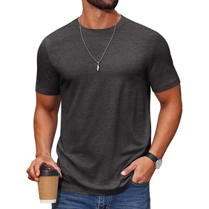 image:imageCOOFANDY Mens T Shirt Short Sleeve Cotton Blend TShirts Crew Neck Casual Summer Basic Tee ShirtsDark Grey