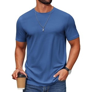 image:imageCOOFANDY Mens T Shirt Short Sleeve Cotton Blend TShirts Crew Neck Casual Summer Basic Tee ShirtsDazzling Blue