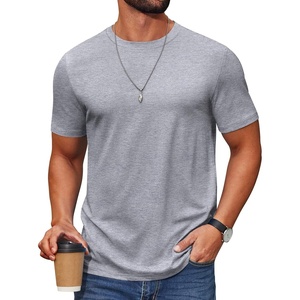 image:imageCOOFANDY Mens T Shirt Short Sleeve Cotton Blend TShirts Crew Neck Casual Summer Basic Tee ShirtsLight Grey