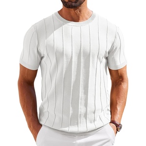 image:imageCOOFANDY Mens T Shirts Short Sleeve Knit Sweater Shirt Casual Crewneck Ribbed Pullover TeesWhite
