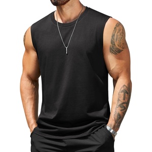 image:imageCOOFANDY Mens Tank Top Cotton Workout Sleeveless Muscle T Shirts Casual Summer Tank ShirtsBlack1 Pcs