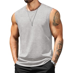 image:imageCOOFANDY Mens Tank Top Cotton Workout Sleeveless Muscle T Shirts Casual Summer Tank ShirtsLight Grey1 Pcs