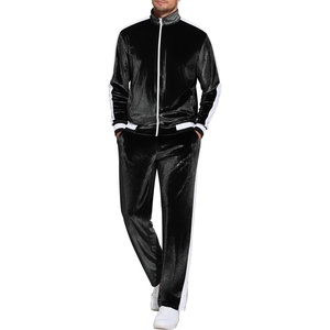 image:imageCOOFANDY Mens Tracksuit 2 Piece Set Velour Sweatsuit Jogging Suits Full Zip Jacket Pants OutfitsBlack