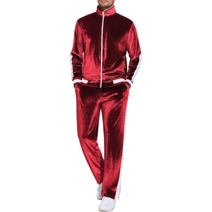 image:imageCOOFANDY Mens Tracksuit 2 Piece Set Velour Sweatsuit Jogging Suits Full Zip Jacket Pants OutfitsBurgundy