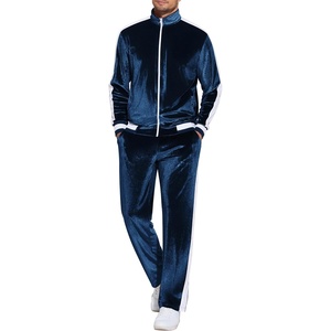 image:imageCOOFANDY Mens Tracksuit 2 Piece Set Velour Sweatsuit Jogging Suits Full Zip Jacket Pants OutfitsNavy Blue