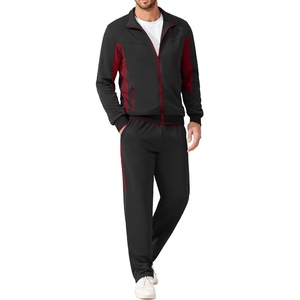 image:imageCOOFANDY Mens Tracksuits 2 Piece Jogging Athletic Sweatsuits Full Zip Sport Jackets And Pants Casual Set OutfitBlackwine Red