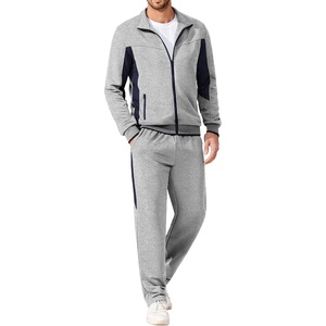 image:imageCOOFANDY Mens Tracksuits 2 Piece Jogging Athletic Sweatsuits Full Zip Sport Jackets And Pants Casual Set OutfitLight Greynavy Blue