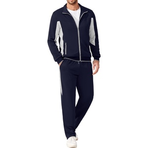 image:imageCOOFANDY Mens Tracksuits 2 Piece Jogging Athletic Sweatsuits Full Zip Sport Jackets And Pants Casual Set OutfitNavy Bluelight Grey