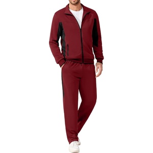 image:imageCOOFANDY Mens Tracksuits 2 Piece Jogging Athletic Sweatsuits Full Zip Sport Jackets And Pants Casual Set OutfitWine Redblack