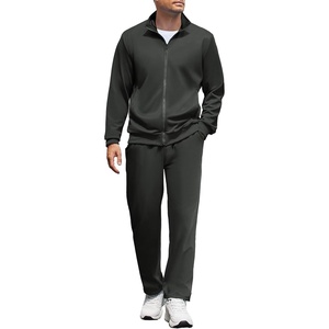image:imageCOOFANDY Mens Tracksuits Casual Sweatsuit 2 Piece Full Zip Athletic Jogging Suit Sets Sport Sweat SuitDark Grey