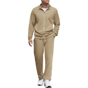 image:imageCOOFANDY Mens Tracksuits Casual Sweatsuit 2 Piece Full Zip Athletic Jogging Suit Sets Sport Sweat SuitKhaki