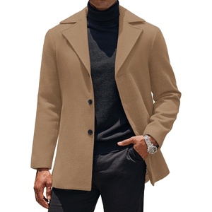 image:imageCOOFANDY Mens Trench Coat Notched Collar Single Breasted Peacoat Winter Overcoat With PocketsCamel