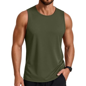image:imageCOOFANDY Mens Workout Gym Tank Tops Quick Dry Muscle Sleeveless Shirts UPF 50 Running Summer Beach Athletic Swim ShirtArmy Green