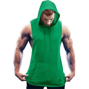image:imageCOOFANDY Mens Workout Hooded Tank Tops Bodybuilding Muscle Cut Off T Shirt Sleeveless Gym HoodiesGreen
