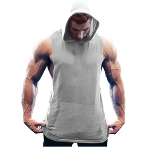 image:imageCOOFANDY Mens Workout Hooded Tank Tops Bodybuilding Muscle Cut Off T Shirt Sleeveless Gym HoodiesGrey