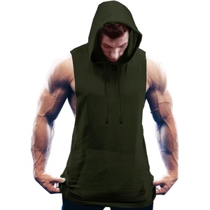 image:imageCOOFANDY Mens Workout Hooded Tank Tops Bodybuilding Muscle Cut Off T Shirt Sleeveless Gym HoodiesOliver Green