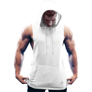 image:imageCOOFANDY Mens Workout Hooded Tank Tops Bodybuilding Muscle Cut Off T Shirt Sleeveless Gym HoodiesWhite
