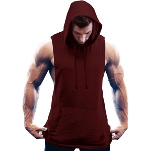 image:imageCOOFANDY Mens Workout Hooded Tank Tops Bodybuilding Muscle Cut Off T Shirt Sleeveless Gym HoodiesWine Red