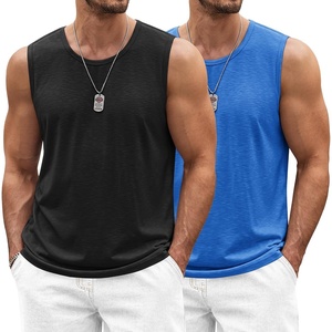 image:imageCOOFANDY Mens Workout Tank Top 2 Pack Casual Soft Sleeveless Gym Muscle Shirts Bodybuilding TeeBlackblue