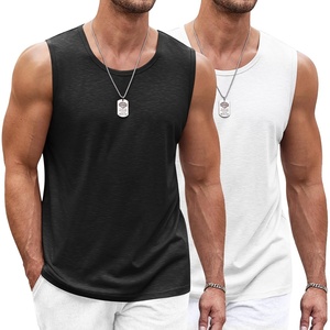 image:imageCOOFANDY Mens Workout Tank Top 2 Pack Casual Soft Sleeveless Gym Muscle Shirts Bodybuilding TeeBlackwhite