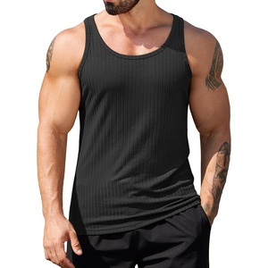 image:imageCOOFANDY Mens Workout Tank Top Ribbed Knit Sleeveless Gym Muscle T Shirts Bodybuilding TeeBlack1 Pcs