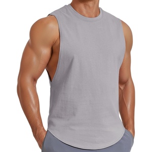 image:imageCOOFANDY Mens Workout Tank Tops Cotton Cut Off Sleeveless Muscle Shirts Gym Athletic Running T ShirtGrey
