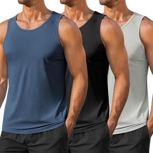 image:imageCOOFANDY Mens Workout Tank Tops UPF 50 Sleeveless Gym Muscle Shirts Cooling Quick Dry Bodybuilding Tanks for Swim BeachBlackDark BlueLight Gray